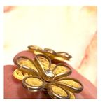 Coro vintage yellow flower rhinestone clip on earrings Photo 3