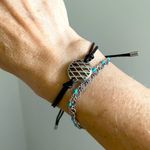 Fossil Vintage Adjustable Brown Leather Bracelet Silver Boho Circle Charm Y2K Photo 1