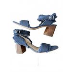 Sole Society Jordenya Women's Sandals Size 8.5M Denim Ankle Strap Fringe Blue Photo 2