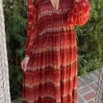 Free People Joie beautiful boho red v-neck maxi dress sz xs Photo 0