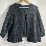 Jones New York Womans Jones NY Woman Black Gray Metallic 1 Button Crop Cardigan Sweater 2x Photo 0