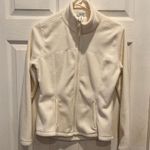 Old Navy Jacket Womens Small Ivory Zip Up Lightweight Fleece Long Sleeve Outdoor Photo 0