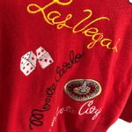 Vintage Gambling Las Vegas Atlantic City Embroidered Sweater Size M Red Size M Photo 7