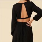 Surf Gypsy  black crochet cut out front rayon crinkle boho bohemian mini dress Photo 3