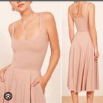 Reformation  rou knit pale pink‎ midi dress ballerina romantic vacation medium Photo 1