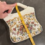 Vintage White Beaded Floral Tapestry Evening Handbag Small Romantic Hong Kong Photo 6