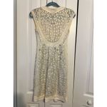 Sue Wong Dress Ivory Embroidered Beaded Leaf Pattern Sleeveless V-Neck 0 Photo 7