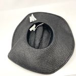 Treasure & Bond NEW Black Lace Print Straw Large Floppy Beach Boho Summer Hat Photo 2