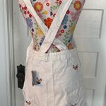 Forever 21 NWT White Denim Floral Overall Dress  Photo 3