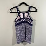 Lands' End Navy Floral Prints Tankini Swim Top Size 4 Photo 3