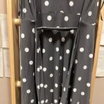 Ralph Lauren Grey Polka-Dot Sleeveless Maxi Dress with Waist Strap Photo 1