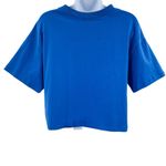 Wild Fable  Strappy Chest Cutout Short Sleeve T-Shirt Crop Top Blue Large Photo 2