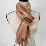 Cashmere Scarf Multicolor Houndstooth Made in Scotland 100% Cashmere Soft Pink Photo 0