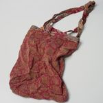 Vintage Handmade Silk Small Bag‎ Purse Red Paisley Floral Reversible Travel Boho Photo 4