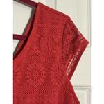 Xhiliration Coral Print Short Sleeve Lace Print Dress, Poly/Span, Back Open, XL Pink Photo 2