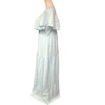 She & Sky  Ruffle Sleeve w/ Plunging Neckline Open Back Crepe Blue Maxi Dress 1XL Photo 3