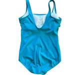 Lands' End Lands’ End Size 10P Blue Aqua Lined One Piece Swim Suit Tummy Slimming Modest Photo 2