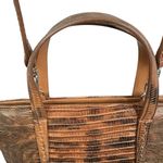 Sondra Roberts VTG Y2K Faux Snakeskin Double Handles Purse Shoulder Bag Brown Photo 5