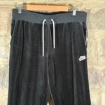 Nike  Heritage Velour Velvet Sweatpants Women's Large Joggers Stretch Black White Photo 1