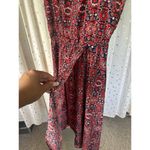 Athleta Martinique Mediterranean Sicilian Printed Faux Wrap Back Tassel Dress M Photo 2