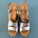 Kork-Ease Korks by Metallic Silver Strappy Cork Wedge Platform Sandals Photo 5