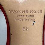 Yvonne Kone Women’s Size 38 7.5 Red Suede Wrap Tassel Ankle Open Toe Pumps Heels Photo 11