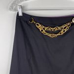 Milly  of New York Black Mini Skirt 6 Gold Chain Y2K Photo 14