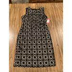 Vince Camuto  lace bodice Sleeveless Floral Eyelet Lined Black Sheath mini Dress Photo 8