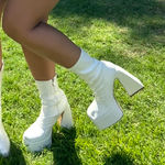 Amazon White Platform Go-go Boots Photo 2
