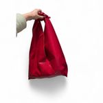 Red Leather Hobo Slouchy Adjustable Bag Tote Photo 5