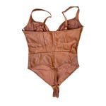 NWT Popilush Leather Corset Bodysuit V Neck Thong Shapewear Top XL Brown Photo 5