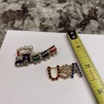 Lot Of 2 Brooch Pins Gold Tone / Rhinestone Photo 7