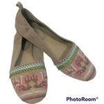 Latigo  Basia Embroidered Tan Suede Ballet Flats 9M Photo 0