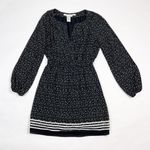 Max Studio Chiffon Polka Dot Print Pattern Cinch Waist Pullover Mini Dress XS Photo 0