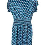 Tory Burch Silk Diamond Print V-Neck Dress Photo 7