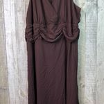 Los Angeles Apparel Los Angeles Woman Size 24W Surplice Peplum Sheath V-Neck Brown Dress w/Back Zip Photo 0