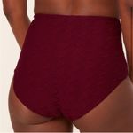 ANDIE Super High Waisted Bikini Bottom size L Crochet Syrah Red NWT Photo 1