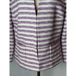 Talbots  Blazer Women 10 Ivory Pink Stripe Tweed Coat Career Preppy Retro Outdoor Photo 6