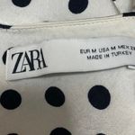 ZARA  White Silk Satin Polka Dot Sleeveless Cowl Neck Cami Midi Slip Tank Dress M Photo 3