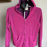 Title Nine  Women's Double Knit Long Sleeve Zip up Hooded Sweater Pink/Purple M Photo 0