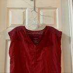 Van Heusen  Red Split Neck Lace Accent Blouse Medium Photo 4