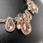 Bella Rose Gold and Crystal Bib Statement Necklace Multi Strand Chain Photo 5