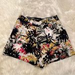 Valerie Stevens Dressy Shorts White Black Floral Photo 1