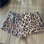 Edikted  Sequin Cheetah Print Micro Shorts Photo 1