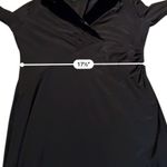 Ralph Lauren Lauren  Draped Black Dress Women's Sz 16W Velvet Collar Long Sleeve Photo 6