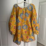 Arianne Elmy Yellow Jacquard Good Luck Dress Floral Long Sleeve Dress Photo 3