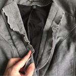 White House | Black Market Ruffle, Tweed Knit Blazer, Gray, Silver, Size 4 Photo 6