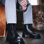 Dr. Martens Dr. Doc Martens 1460 Vegan Bex Mono Lace Up Black Out Leather Women's Boots Sz 5 Photo 11