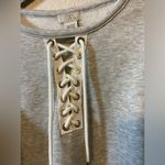 CAD Sweatshirt Cropped Gray with Lace Up Neck Size XS Photo 4