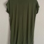 Madewell Easy Shirt Dress Olive Green Button Back Short Sleeve Viscose A0245 Photo 3